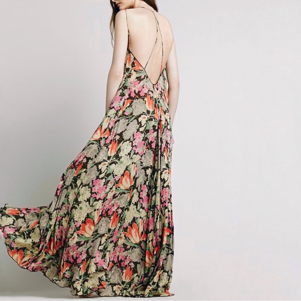 Free people strappy backless floral maxi